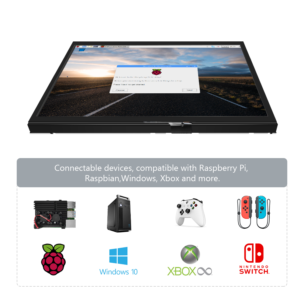 Raspberry Pi 10.1 Inch Capacitive Touch Screen Ips - 10,1-дюймовый ЖК-монитор HDMI (H) для компьютера,